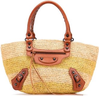Balenciaga Pre-owned Balenciaga Raffia Motocross Classic Panier Basket Tote Ladies 236741 515859