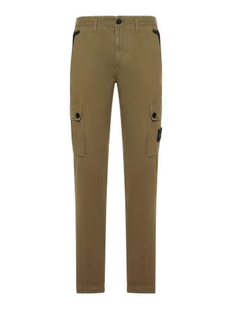 Stone Island COTTON TROUSERS WITH COMPASS LOGO - Stone Island - Man