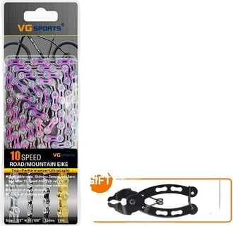 OEM Cadena De Bicicleta, Compatible Con 6 A 11 Velocidades, Acero De Aleaci&oacute;n Duradero, Rainbow De 10 Velocidades