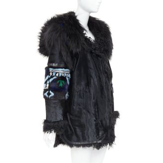 Pucci Emilio Pucci Vintage ethnic calf mixed shearling raccoon fur coat