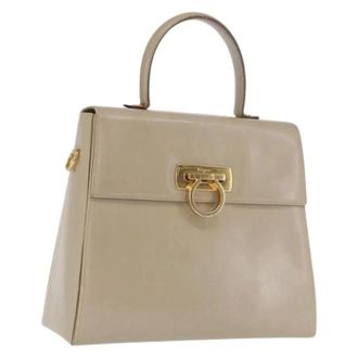 Ferragamo Pre-owned Handbags, female, Beige, Size: ONE SIZE Pre-owned Leather Handbag