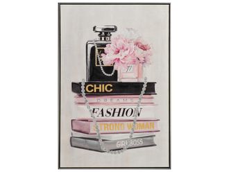 Schubiger M&ouml;bel Bild mit Rahmen Fashionb&uuml;cher mit Flacon