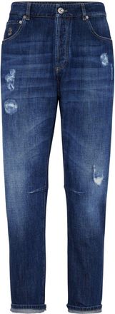 Brunello Cucinelli distressed-finish straight-leg jeans - men - Cotton - 48 - Blue