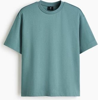 H&M Loose Fit Interlock T-shirt in Teal at Nordstrom, Size Xxx-Large
