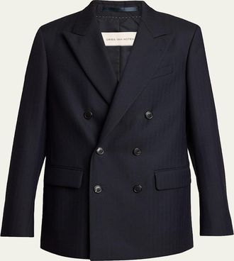 Dries Van Noten Mens Buforden Double-Breasted Wool Jacket