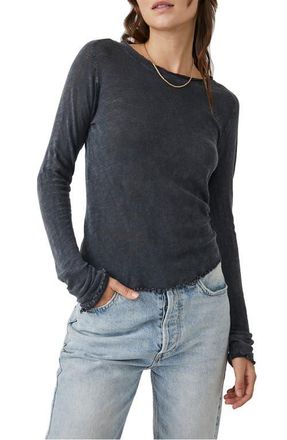 Free People Be My Baby Long Sleeve Knit Top in Black at Nordstrom, Size X-Small