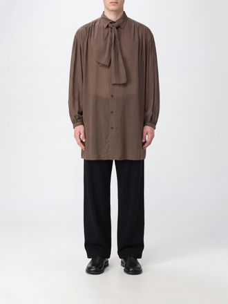 Yohji Yamamoto Camicia a maniche lunghe in chiffon di poliestere con collo a fusciacca