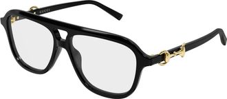 Gucci Gg 2216O Aviator Frame - Dames - Brillen - Zwart - 55 MM - Accessoires