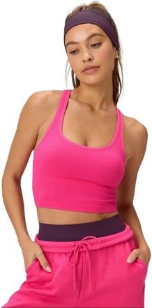 Fabletics Seamless Cropped Built-In Bra Tank in Pink Crush at Nordstrom, Size Xx-Small