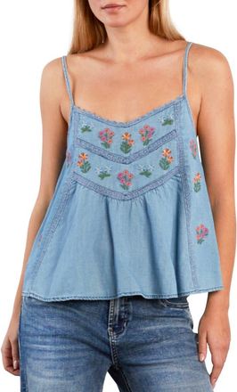 BILLY T Honeysuckle Embroidered Camisole in Pure Denim at Nordstrom, Size X-Large