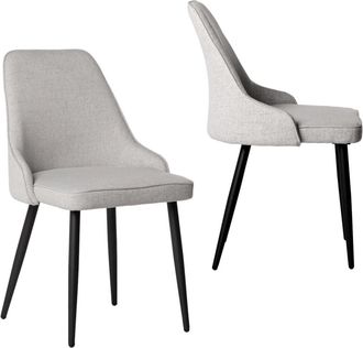 Klast Packs 2 sillas tela gris 52 x 87 cm