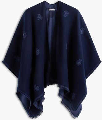 Tommy Hilfiger Womens Crest Logo Reversible Cape - Navy