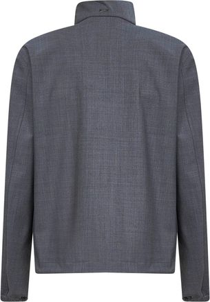 Herno Mens Jacket Cool Wool-Blend Grey Polyester Bomber