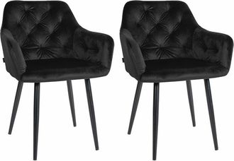 Clp Set di 2 sedie da pranzo Stanley Velvet nero