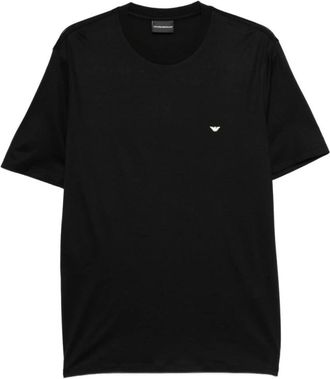 Emporio Armani T-shirt met logo-borduursel - Heren - T-shirts - Zwart - 3XL - Katoen - Tops