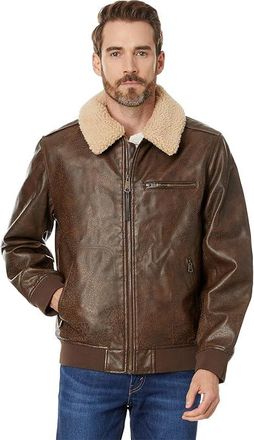 Big & Tall Levi's® Faux Leather Laydown Collar Trucker Jacket