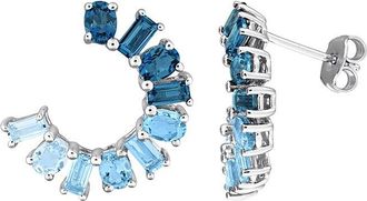 Rina Limor Silver 4.22 Ct. Tw. Blue Topaz Stud Earrings