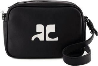 Courr&egrave;ges Tassen, Dames, Zwart, ONE Size, Leer, Reedition Camera Crossbody