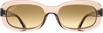 Ray-Ban Oval Womens Transparent Beige Brown Gradient Polarized RB2221 - One Size