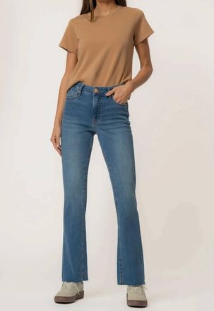 Kut from the Kloth Kelly High Rise Flare Jeans In Senses W/dark Base Wash