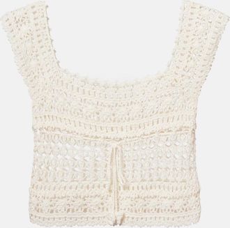 Anna Kosturova Deauville crochet cotton crop top