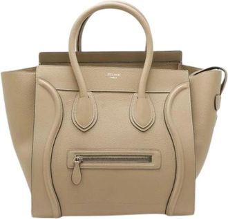 Celine Pre-owned Vintage Tote Bag - Dames - Vintage Shopper - Beige - ONE Size - Leer - Vintage