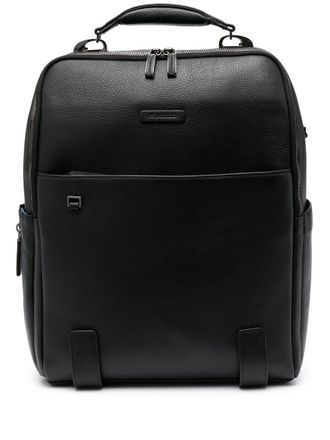 Piquadro Rugzak met logopatch - Zwart