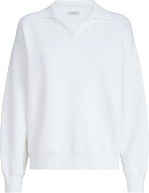 Brunello Cucinelli Double knit polo shirt in White at Nordstrom, Size Xx-Large Eu