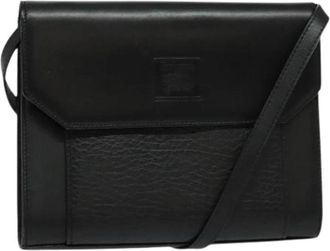 Burberry Pre-owned Leather Shoulder Bag - Dames - Vintage Schoudertas - Zwart - ONE Size - Leer - Vintage