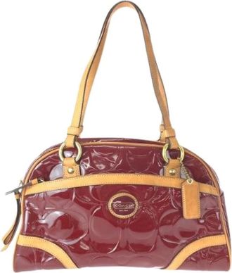 Coach Pre-owned Handbags, female, Red, Size: ONE SIZE Pre-owned Signature Patent Leather 2way Bag