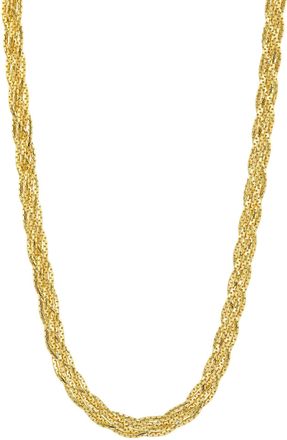 Savvy Cie Jewels ITALIAN GOLD OVER STERLING SILVER.925 BRAIDED 16 NECKLACE