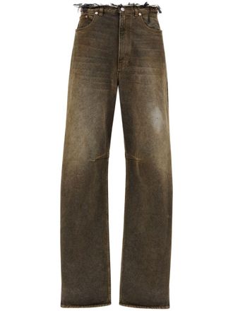 Maison Margiela acid-wash mid-rise jeans - men - Cotton - 30 - Brown