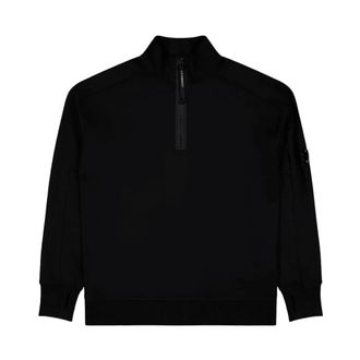 C.P. Company Felpa con zip centrale in pile diagonale - - Sweatshirts & Hoodies - Uomo - Nero - S