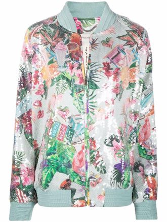 Golden Goose Bomber a fiori - Verde