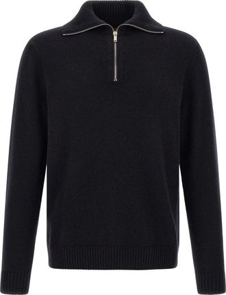 Zanone Half-zip Sweater - Heren - Vesten met rits - Blauw - M - Kasjmier - Hoodies & sweatvesten