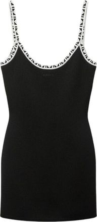 Versace Mini-jurk met geborduurd logo - Dames - Jurken - Zwart - Maat: M Viscose