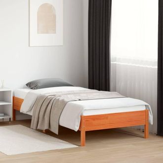 Berkfield Home Beautiful Bed Frame without Mattress Wax Brown 100x200 cm Solid W