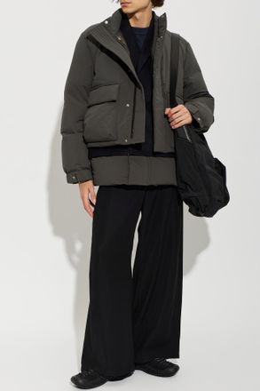 sacai Sacai Insulated Jacket With Stand-up Collar, Mens, Grey