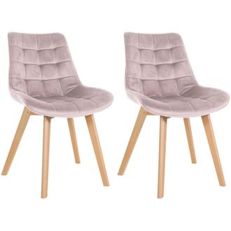 Clp Set di 2 sedie Brook in velluto rosa