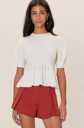 Rebecca Taylor Ella Knit Sweater in Ivory at Nordstrom, Size X-Small