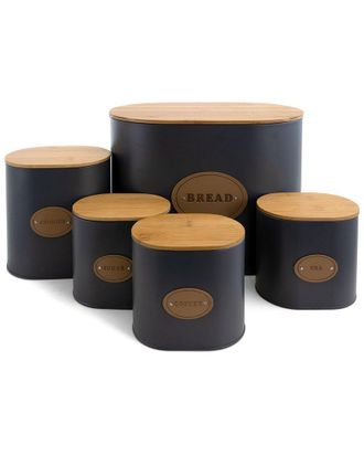 MegaChef MegaChef 5pc Canister Set with Bamboo Lids