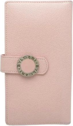 Bulgari Pre-owned Wallets, female, Pink, Size: ONE SIZE Pre-owned Vintage Long Wallet (Bi-fold)
