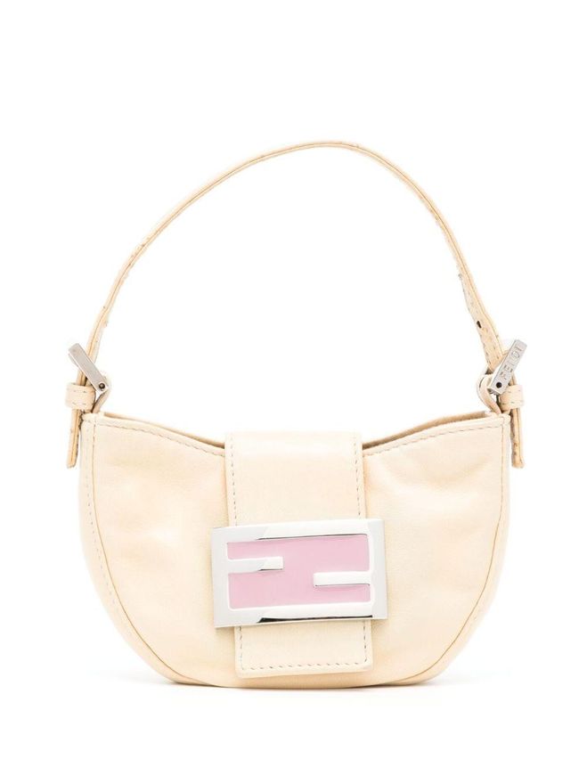 mini FF plaque Croissant handbag - Yellow