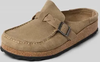 Birkenstock Clogs aus Veloursleder Modell BUCKLEY BRAIDED in Taupe, Gr&ouml;&szlig;e 36