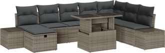 vidaXL Garden Sofa Set 11 pcs Grey Poly rattan Vidaxl