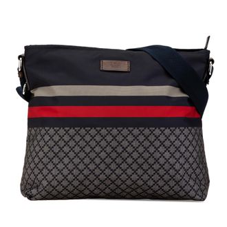 Gucci Pre-owned Womens Gg Supreme Messenger Crossbody - Dark Blue Textile - One Size