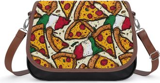 Generic Italy Pizza Italian Flag Fashion Womens Crossbody Bags Novelty Handbag Shoulder Bag Purse