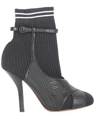 Fendi Fendi Womens Leather Striped Sock Bootie (Authentic Pre-Loved)