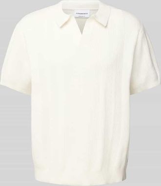 Lindbergh Lindbergh Oversized Poloshirt mit V-Ausschnitt in Offwhite, Gr&ouml;&szlig;e XL