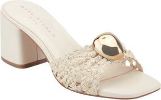 Marc Fisher Farrel Embellished Square Toe Slide Sandal in Ivory at Nordstrom, Size 7.5